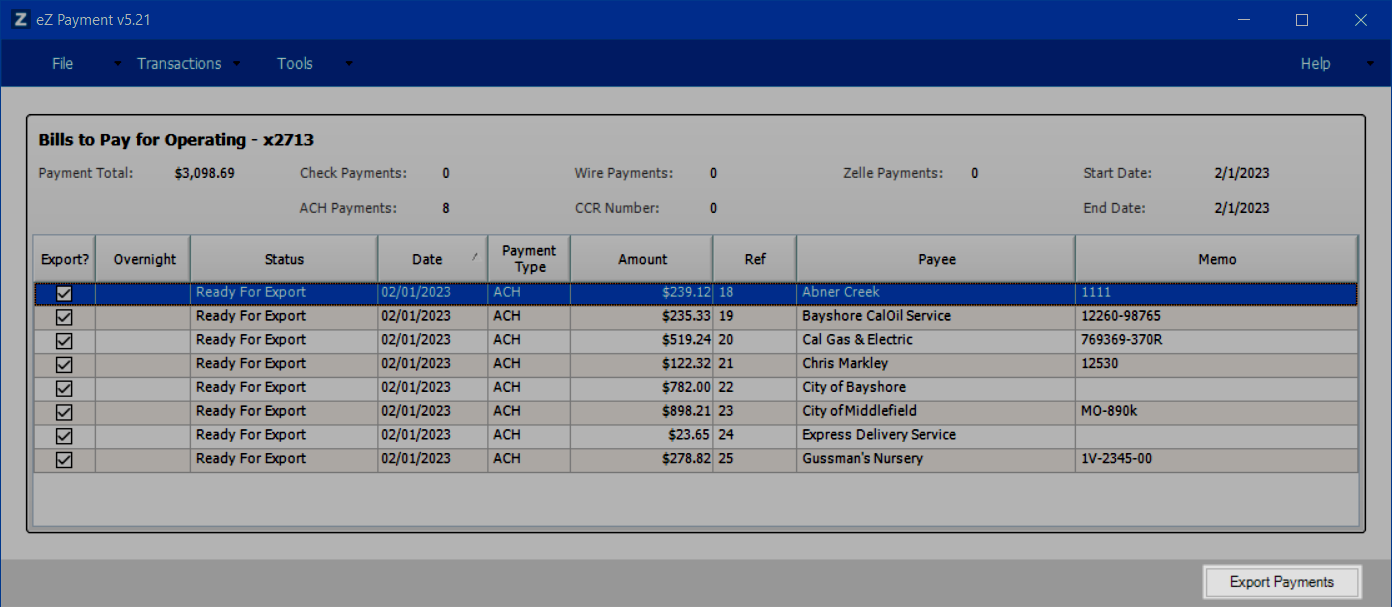 Generate ACH File from QuickBooks